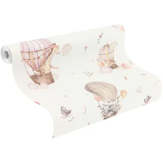 Rasch Kindertapete uni glatt, rosa