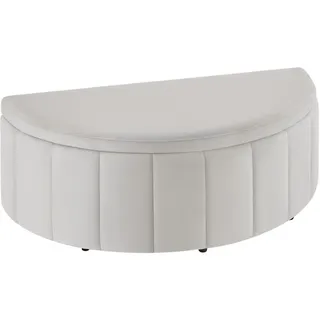 tectake Polsterbank Moon mit großem Stauraum, Belastbarkeit 150 kg, 108 x 48 x 38,5 cm, Samtoptik taupe , Taupe , Holz , Recyclingholz , Rauten , Freiform , 108x40x48 cm , Esszimmer, Bänke, Sitzbänke