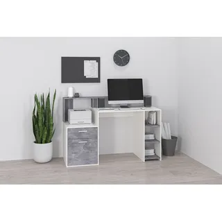 FMD »Bolton« Schreibtisch mit Stauraum und Ablage, offene Fächer, 138,5 cm breit,