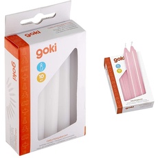 Goki 15051 - Dekoration - Geburtstagskerzen-Set für GK 106/108/55985/60975 Weiß & Geburtstagskerzen ROSA 10er Set