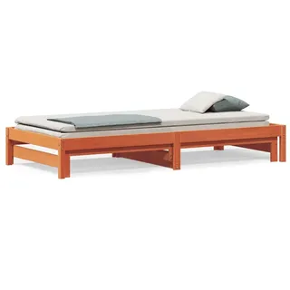 vidaXL Tagesbett Ausziehbar Wachsbraun 90x200 cm Massivholz Kiefer
