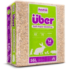PETSPICK Uber Haustierbett aus weichem Papier, für kleine Tiere, naturfarben, 56 l