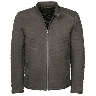 Lederjacke MUSTANG "Lederjacke Jemo", Herren, Gr. S, grau (graphite), Obermaterial: 100% Lammleder LEL. Futter: 100% Polyester PES., Jacken Lederjacke