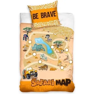 Bettbezug Safari map 140 x 200 cm Baumwolle - Bunt
