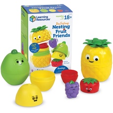 Learning Resources Früchtefreunde-Matroschka „Große Gefühle“, 9-teilig, Sozio-emotionales Spielzeug für Kleinkinder, Sensorikspielzeug, Sprechtherapie-Materialien, Spielzeug-Ananas, ab 18 Monaten