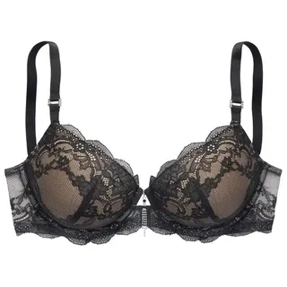 LASCANA LASCANA, Schalen-BH mit Bügel und abnehmbarem Glitzeranhänger, sexy Dessous, Reizwäsche, schwarz,
