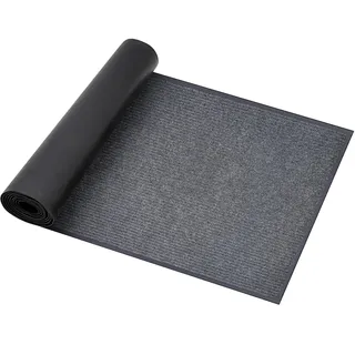uyoyous Teppich Läufer Flur 90x300cm Rutschfest Teppichläufer Schmutzfangläufer Meterware Waschbar Schmutzfangmatte Fußmatte Kommerziell Lang Teppiche für Wohnzimmer Schlafzimmer Küche Büro Flur, Grau