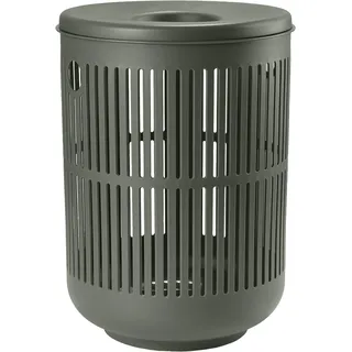 ZONE Denmark Ume Wäschekorb mit Deckel, Wäschesammler, Wäschetonne, Durchm. 40 cm, Höhe 54 cm, Olive Green (Grün)
