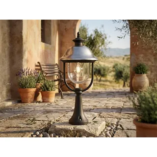 LED Sockelleuchte im Landhaustil, Gartenlaterne zur Wegbeleuchtung, Höhe 54cm