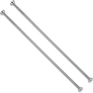 2 Stück - 100 cm Duschvorhangstange ohne Bohren verstellbar von 105cm bis 170cm, ausziehbare Teleskopstange für Dusche & Badewanne, Vorhangstange aus Edelstahl zum Einklemmen, Garderobenstange in Silber