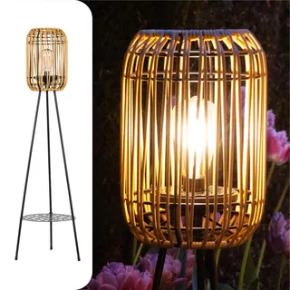 Gadgy Außenstandleuchte Rattan Solar LED  dreibein