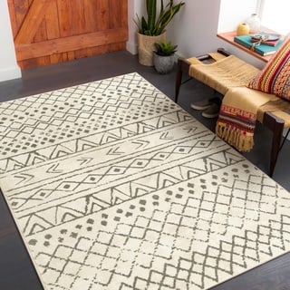 Carvapet Läufer Teppich 90x150cm rutschfest Lang Küchenteppich Waschbar Teppichläufer Weiche Mikrofaser Geometrisch Tribal Flächenteppich Laufteppich(Beige)