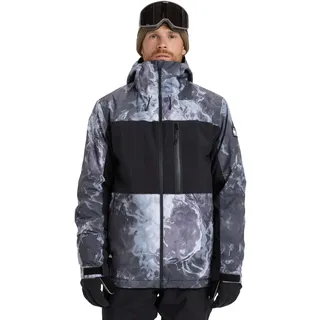 Snowboardjacke QUIKSILVER "Sycamore Printed 10K", Herren, Gr. M, schwarz-weiß (thermostamp grayscale), Obermaterial: 55% Polyester, 45% Polyester., Jacken Snowboardjacke