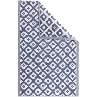 JEMIDI Outdoor Teppich 120x180cm groß - Terrassenteppich Balkonteppich Außenteppich - Balkon Teppich Garten Läufer Gartenteppich - Raute Muster Blau