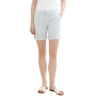 TOM TAILOR Damen Chino Bermuda Shorts , delicate green white stripe, 34