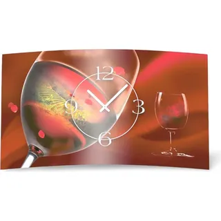 Rotwein Designer Wanduhr modernes Wanduhren Design leise kein ticken dixtime 3D-0092 - Rot