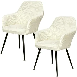 Stuhlhussen 2er Set Beige Stuhlhussen mit Armlehne Stretch Stuhlbezug | Abnehmbare Waschbar Stuhl Bezug Stuhlbezüge für Esszimmer Restaurant Bürostuhl