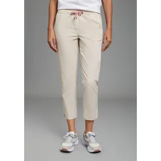 Laura Scott Chinohose Karottenhose, aus Baumwolle und Elasthan, mit Leistentaschen, beige