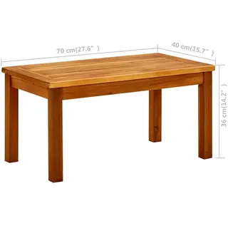 vidaXL Garten-Couchtisch Braun Akazie 70 x 40 x 36 cm