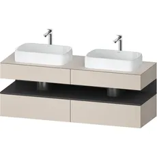 Duravit Qatego Konsolenwaschtischunterbau, 2 Auszüge, 2 Schubkästen, 2 Ausschnitte, 1600x550x600mm, Nische Graphit Matt, QA4779049, Farbe: Taupe Matt