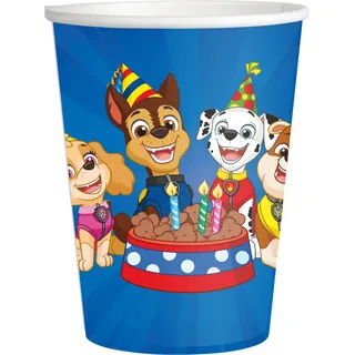 BeenSmile, PAW PATROL EINWEG PAPPBECHER, Kindergläser - Kindergeburtstagsdekoration - Partyzubehör - 8 Stück - 250 ml