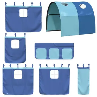 vidaXL Vorhänge für Hochbett mit Tunnel Blau Polyester
