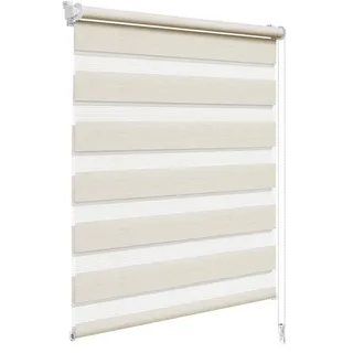 Woltu Doppelrollo Klemmfix 75 x 150 cm Holzlook Buche