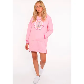 Zwillingsherz Sweatkleid »"Zuhause am Strand"«, mit Kapuze, Taschen, Front und Backmotiv und Bündchen mit Neonstreifen Zwillingsherz light pink L/XL