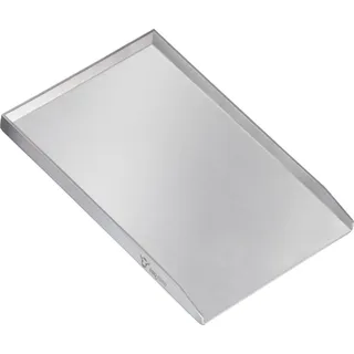 BBQ-Toro Edelstahl Grillplatte, 34 x 48 cm, BBQ Plancha, Grillblech, Grillpfanne, Grillschale - Silber