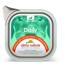 almo nature Daily Nassfutter für Hunde mit Kalb und Karotten-Ohne Gluten 32er Pack (32x100 g)