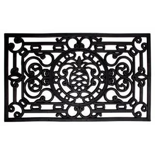 Andiamo Fußmatte »Nabucco« rechteckig 10 mm Höhe Gummi-Fussabtreter, Gusseisen Optik, In- und Outdoor geeignet, schwarz