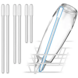 ecooe 6er-Set Spülmaschineneinsatz für SodaStream Flaschen mit 3 Längen | universeller Flaschenhalter mit verlängerter Silikonkappe für Weizengläser, Sektgläser und Biergläser (26,7 cm, 23 cm, 15 cm)