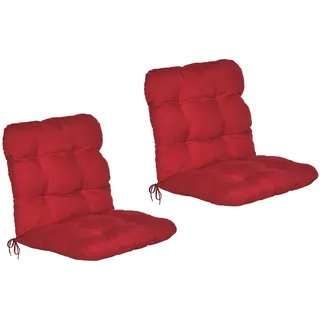 Beautissu Niederlehner Auflage 100 x 50 x 8 cm rot 2-tlg.