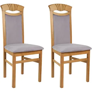 Home Affaire Esszimmerstuhl Franz Mikrofaser grau 2er Set