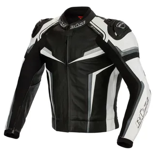 BÜSE Lederjacke Schwarz/Weiß/Grau 50
