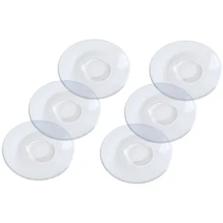 Provance 6er Set Glas Untertassen Transparent Rund Ø 10,2 cm – Elegante Unterteller für Espresso, Mokka & Tee – Hitzebeständige Untersetzer mit 4 cm Tassenaufnahme – Spülmaschinenfest