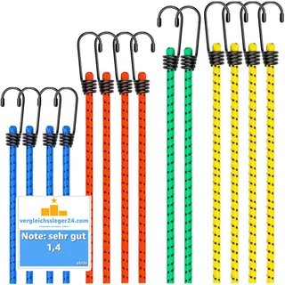 10er Expander mit Haken - Extra Starke Spanngummis - Gepäckspanner zur Befestigung - Spanngurte zur Ladungssicherung bei Transport - Autozubehör