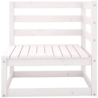 vidaXL Garten-Ecksofa Weiß Massivholz Kiefer