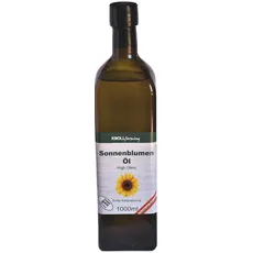 High Oleic Sonnenblumenöl 1000ml - hoch erhitzbar - schonend kaltgepresst - hoher Anteil an einfach ungesättigten Fettsäuren von Knollfarming