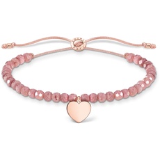 Bild Armband rosa Perlen mit Herz, roségold, 925 Sterlingsilber, 13-20 cm Länge