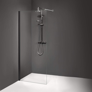 Dusbad Duschkabine/Duschabtrennung Vital 8 'Black Edition' Dusche/Seitenwand/Walk in Solo Duschwand ESG 8mm - Made in Germany, 1200mm