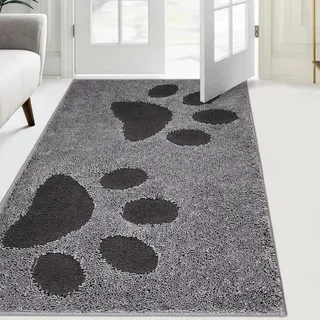 FCSDETAIL Schmutzfangmatte waschbar 84 x 150 cm, Fußmatte Innen, absorbierend Fussmatte, rutschfeste Sauberlaufmatte, wasserdicht Teppich für Hund, Eingang, nasse Pfoten