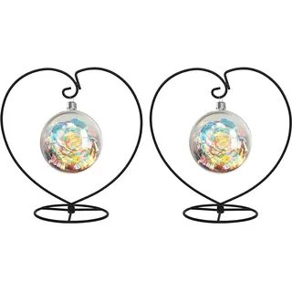 Fosinz Ornament-Präsentationsständer, 2 Packungen Eisen-Hängeständer, Halter, Haken zum Aufhängen von Glaskugeln, Luftpflanzen, Terrarium, Kugeln, Weihnachtsdekoration, Zuhause, Hochzeitsdekoration