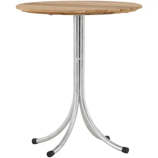 venture home Gartentisch Holmsund Ø 65 x 75 cm Teak/Silber