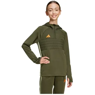 Adidas Tiro 25 Essentials Winterized Training Kapuzenpullover - Night Cargo / Tent Green / Impact Orange - 7-8 Jahre