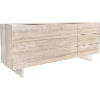 DeLife Sideboard 180 x 0 x 0 cm Creme, Weiß