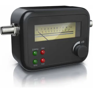 CSL Satellitenfinder mit Pegelskala HD-fähig / Zeigeranzeige mit Signalton / Satfinder - Schwarz