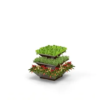 Hochbeet "HighBeet Rock" 3 Ebenen aus Cortenstahl - Braun