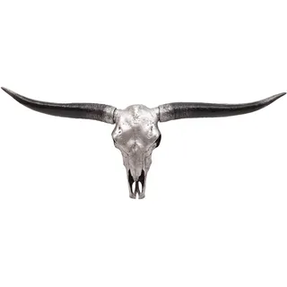 MCW Deko Schädel Stier Silbergrau