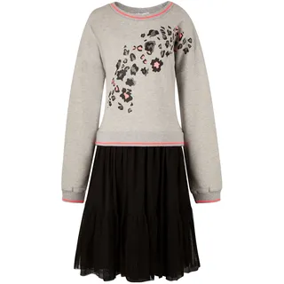 Sommerkleid HAPPY GIRLS "dress", Mädchen, Gr. 152, EURO-Größen, grau melange, Stoff, 100% Baumwolle, normal, Kleider Sommerkleid